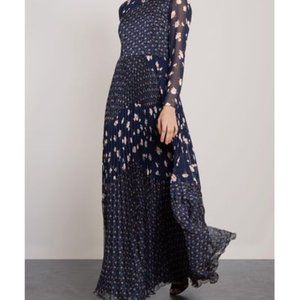 MIKAEL AGHAL Paneled floral-print chiffon and georgette gown